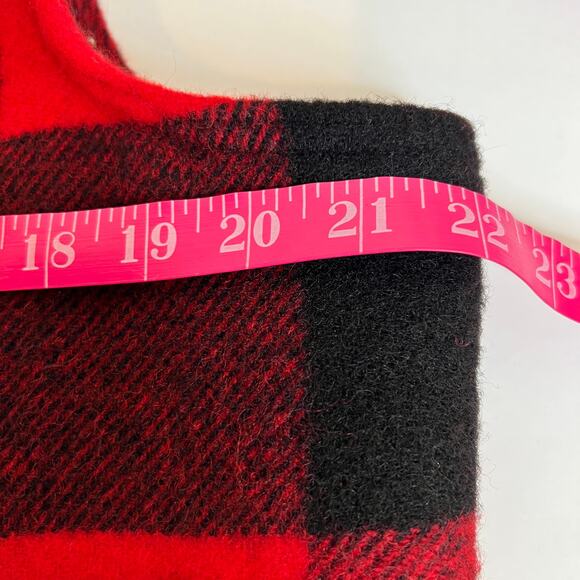 Bemidji Woolen Mills Wool Vest Vtg Mens Large Buffalo Plaid Red Black Sherpa USA - Picture 7 of 8